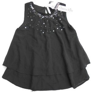Japna Kids Sheer Sequin Short Dress Top Blouse